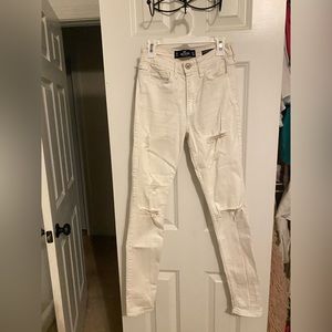 white high waisted skinny jeans